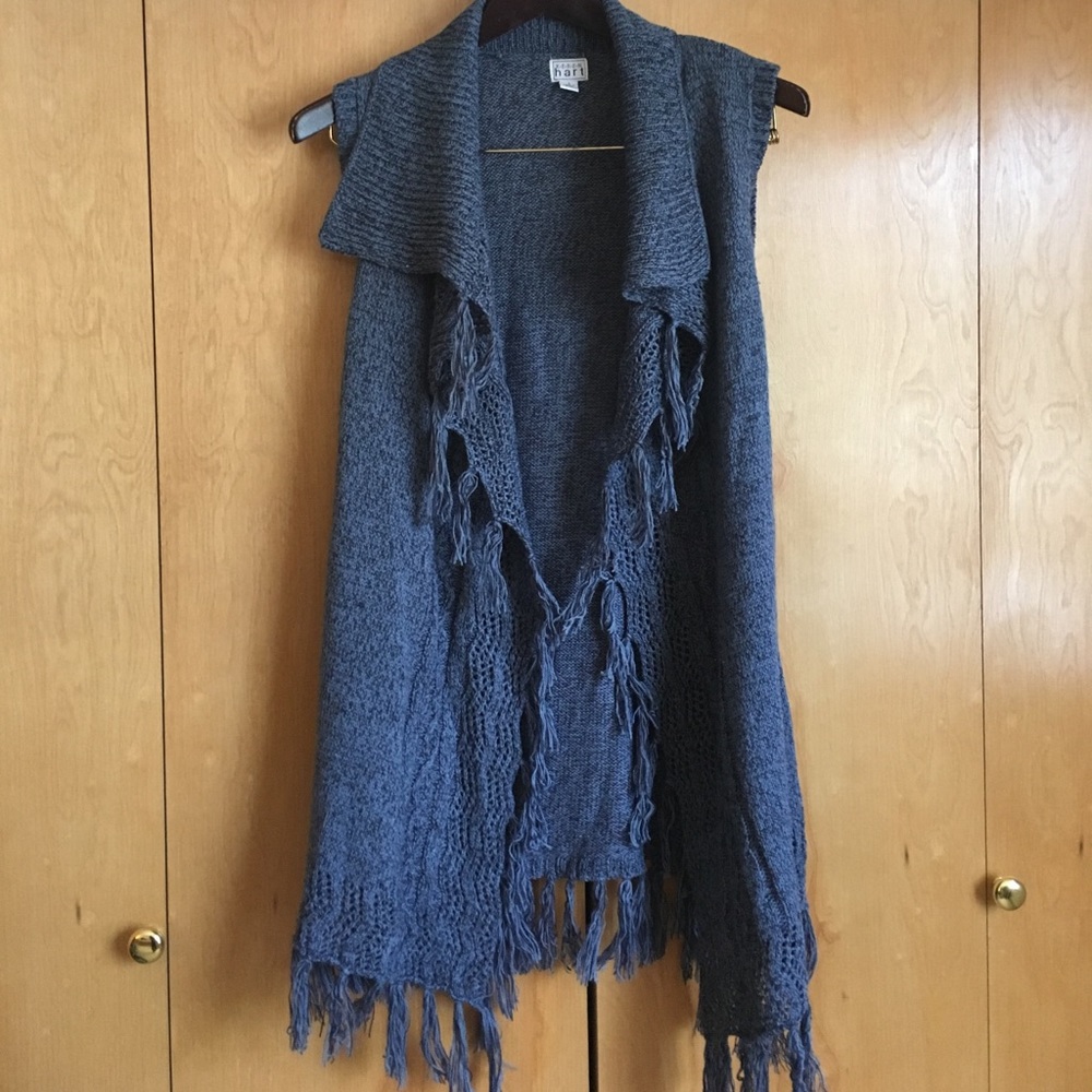 Navy Blue Woven Vest